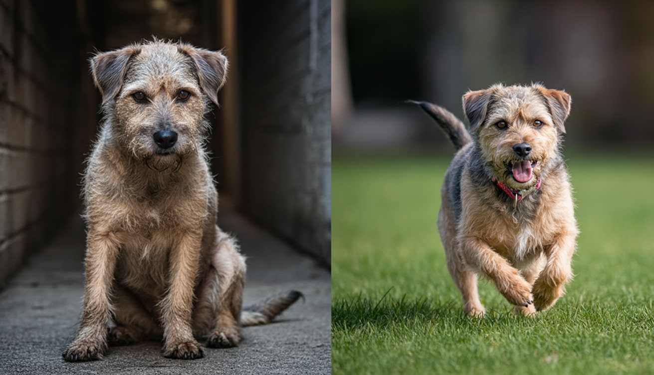 Собака сумна, а потім радісно біжить